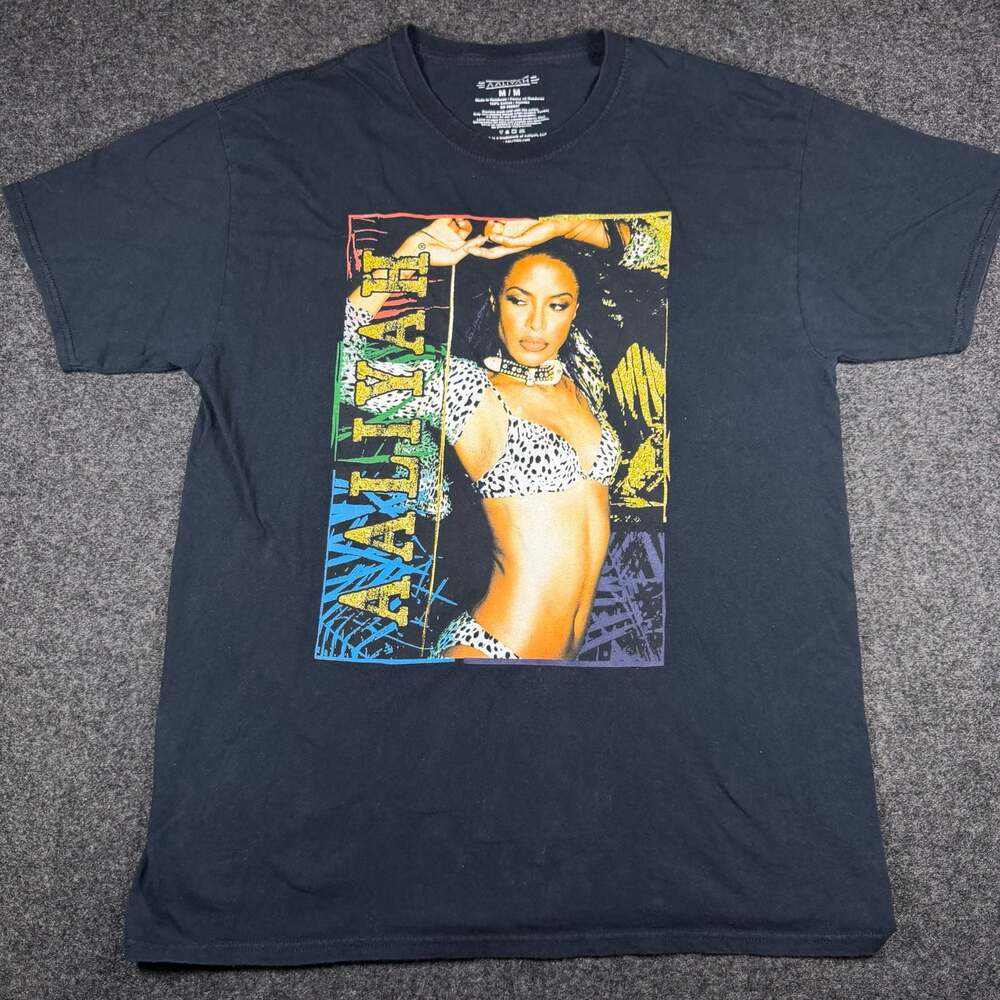 Aaliyah Official Princess of R&B Leopard Print Graphic T-Shirt